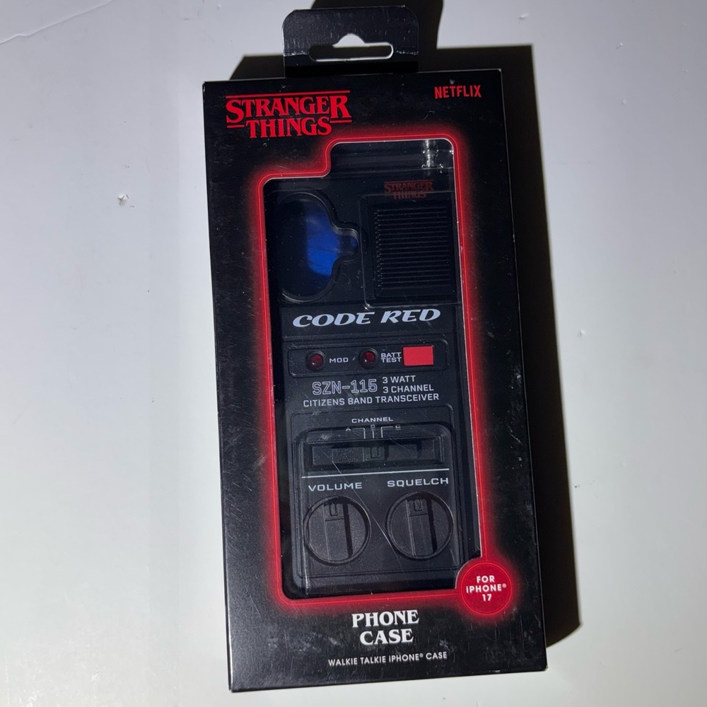 NEW sealed Stranger Things iPhone 17 Walkie Talkie Phone Case Code Red Netflix